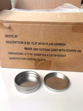 72 Small Round Metal Tins with Lids 2 oz for Crafts Salves Magnets